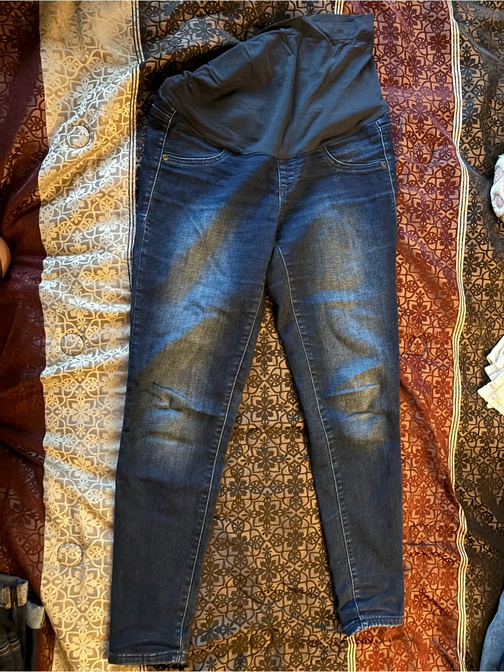 a:glow Dark Blue Maternity Jeggings with Support Panel